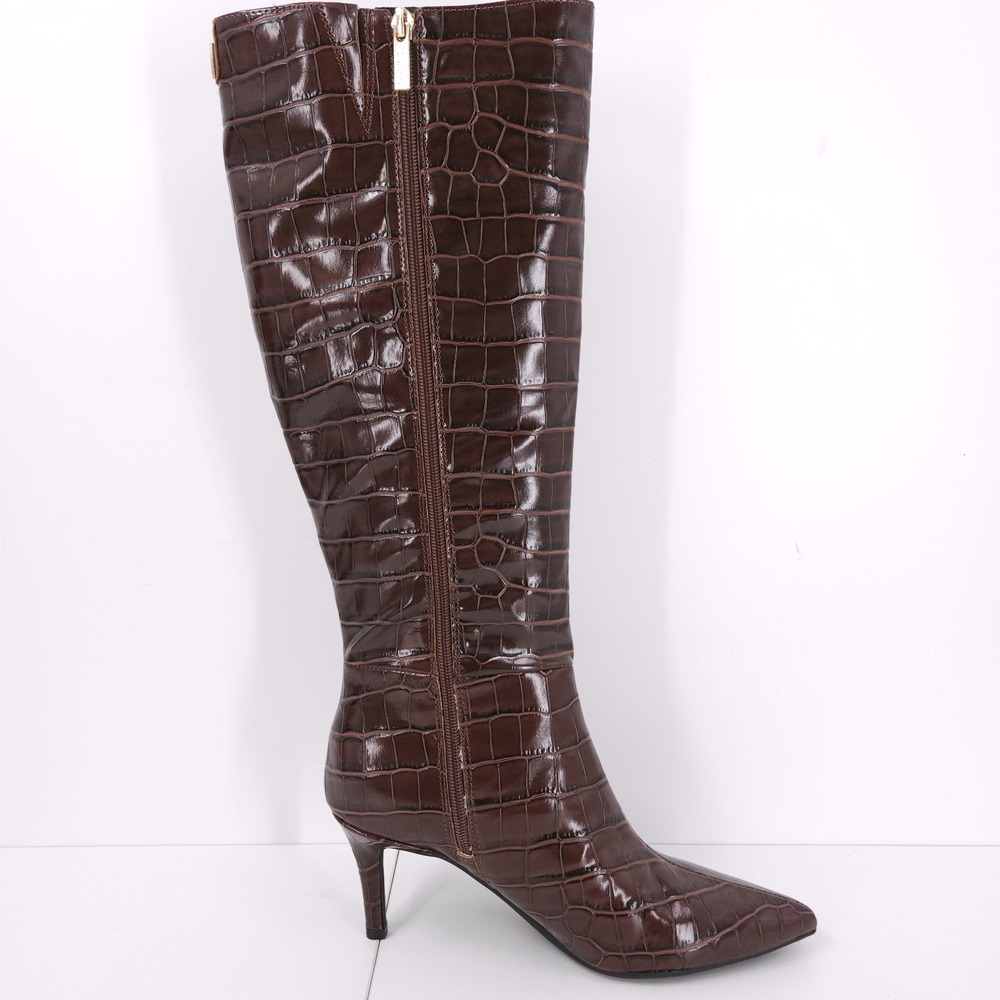 Guess Wayla Dark Brown Knee High Tall Pointed Toe Stiletto Boots Womens Size 8 M - Picture 11 of 15